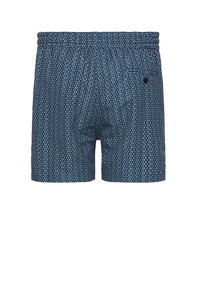 Shop Frescobol Carioca Sport Micro Ipanema Camada Print Swim Shorts In Perennial Blue