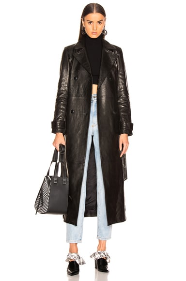 for FWRD Leather Trench Coat