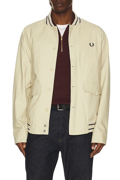 Fred Perry Umpire Bomber Jacket in Oatmeal