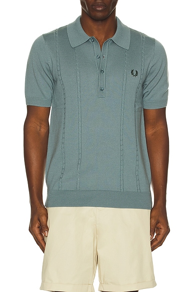 Cable Knitted Polo Shirt