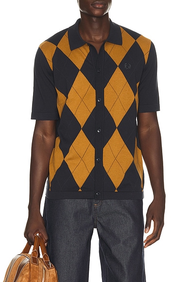 Argyle Button Knitted Shirt
