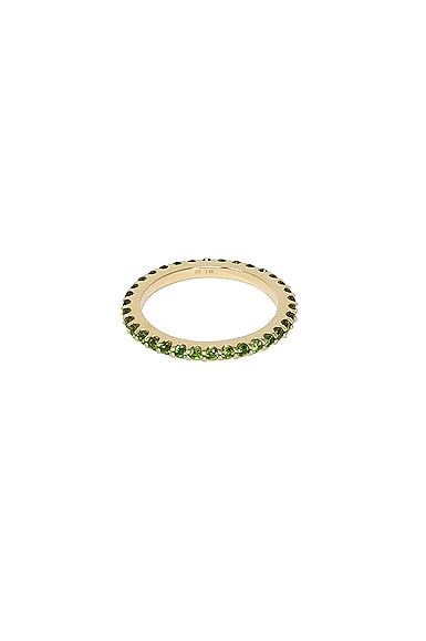 FRY POWERS Pave Gem Stacking Ring in Green