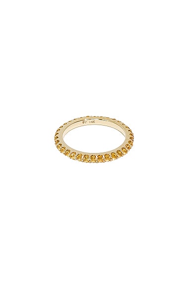 FRY POWERS Pave Gem Stacking Ring in Yellow