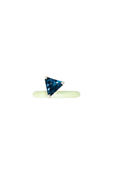 FRY POWERS Unicorn Rainbow Gem + Enamel Ring in Green