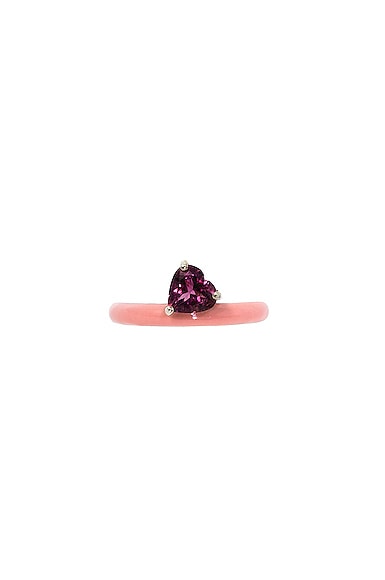 FRY POWERS Unicorn Rainbow Gem + Enamel Ring in Pink