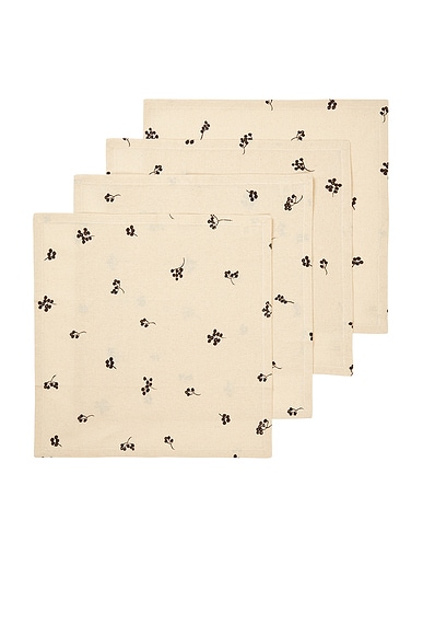 Ferm Living Baies Napkins Set Of 4 in Natural & Dark Chocolate