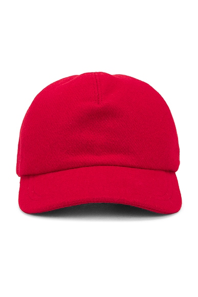 ★MIM the wardrobe★ World Love Solid Ball Cap Red MW243CP2R Gabriela Hearst Zed Baseball Hat in Scarlet Red | FWRD