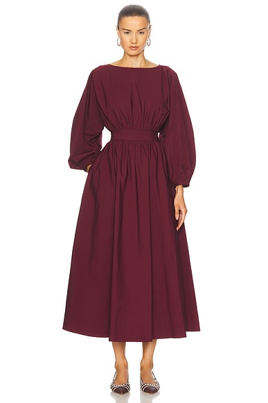 Gabriela Hearst Ahmose Dress in Bordeaux
