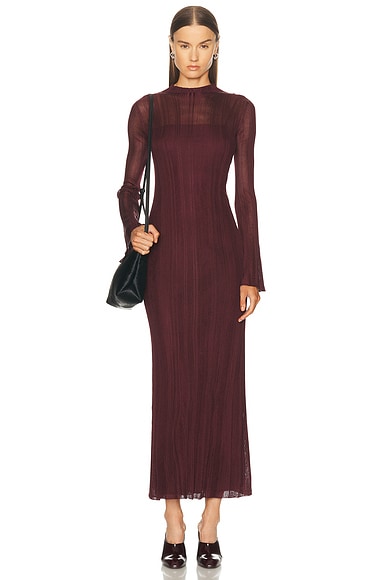 Gabriela Hearst Atira Dress in Bordeaux