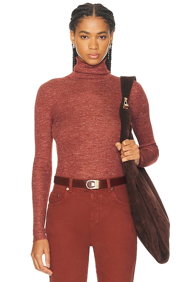 Gabriela Hearst Alonda Turtleneck Sweater in Burnt Sienna