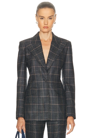 Gabriela Hearst Leiva Blazer in Charcoal Multi