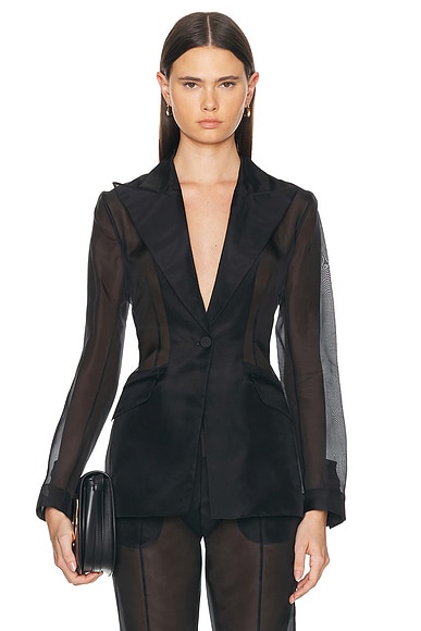 Shop Gabriela Hearst Leiva Blazer In Black