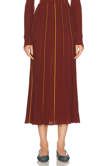 Gabriela Hearst Celeano Skirt in Burnt Sienna