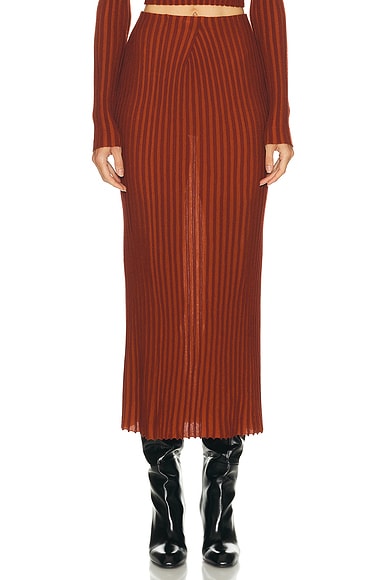 Gabriela Hearst Krause Skirt in Rust & Burnt Sienna