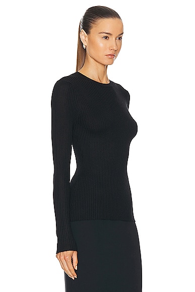 Shop Gabriela Hearst Browning Knit Top In Black