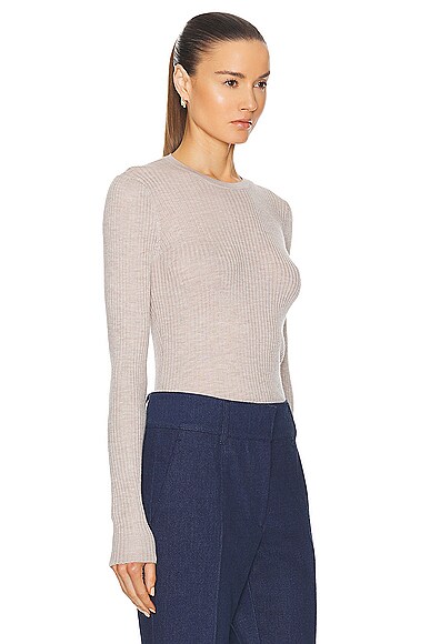 Shop Gabriela Hearst Browning Knit Top In Oatmeal