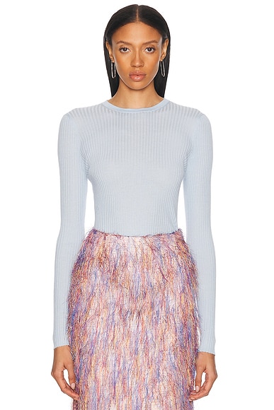 Gabriela Hearst Browning Top in Light Blue