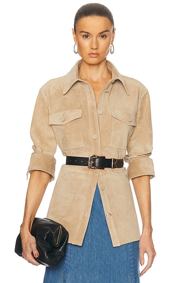 Gabriela Hearst Irene Overshirt in Camel