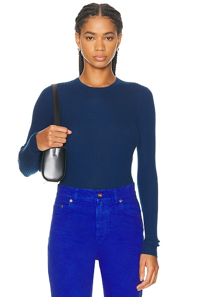 Gabriela Hearst Browning Knit Top in Washed Denim