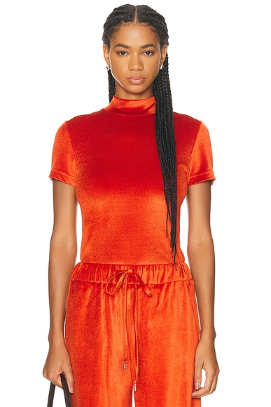 Gabriela Hearst Vik Mockneck Tee in Antelope Orange