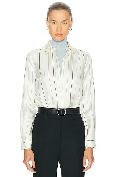 Gabriela Hearst Henri Blouse in Ivory Multi