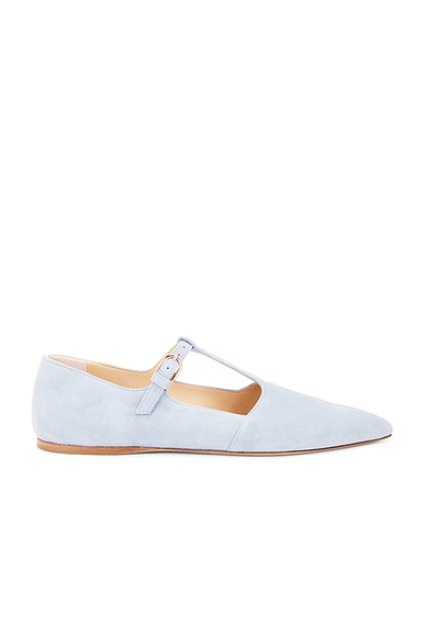 Gabriela Hearst Lola Ballerina Flat in Stone Blue