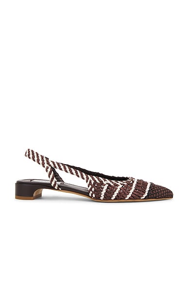 Perro Slingback Flat in Chocolate Multi