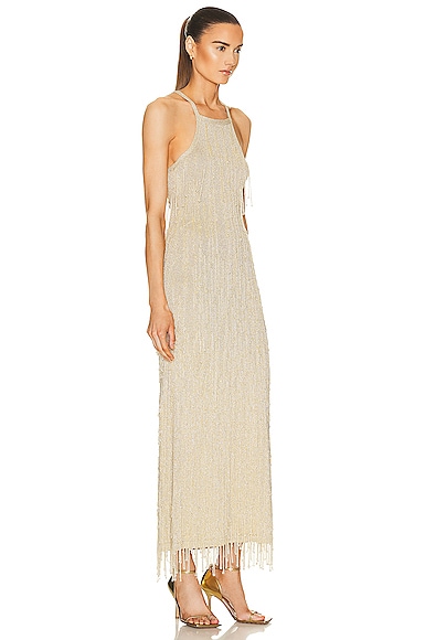 Shop Cult Gaia Zion Knit Gown In Light Gold