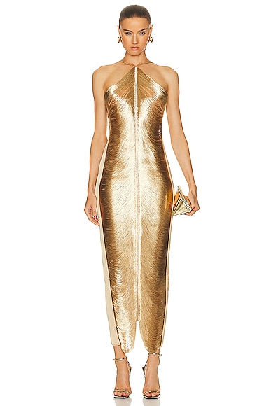 green emerald velvet dress Forever Gold Dress– Teuta Matoshi main image 0