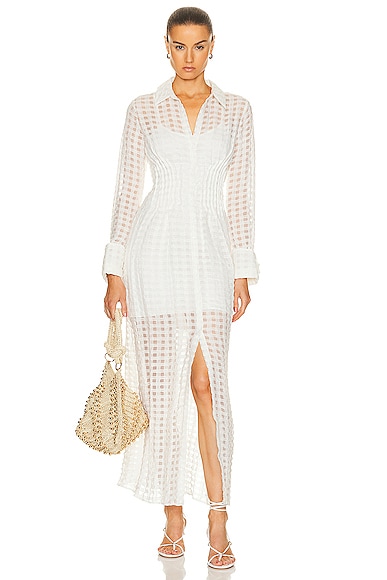Cult Gaia Pernille Long Sleeve Dress in Off White