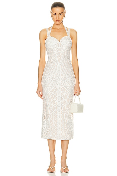 Cult Gaia Louise Sleeveless Dress in Off White