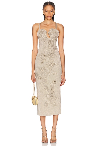 Cult Gaia Soraiya Knit Dress in Fog Shimmer