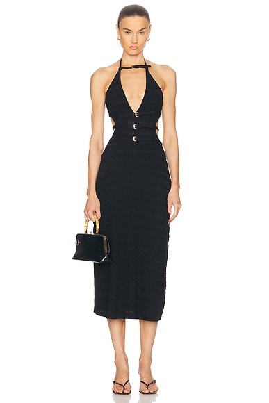 Cult Gaia Evaleigh Knit Dress in Black