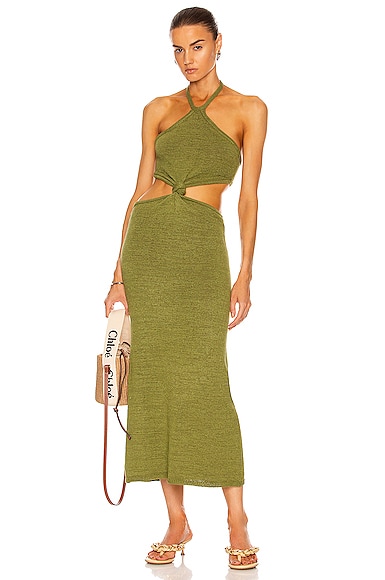 Cult Gaia Cameron Knit Dress in Olive