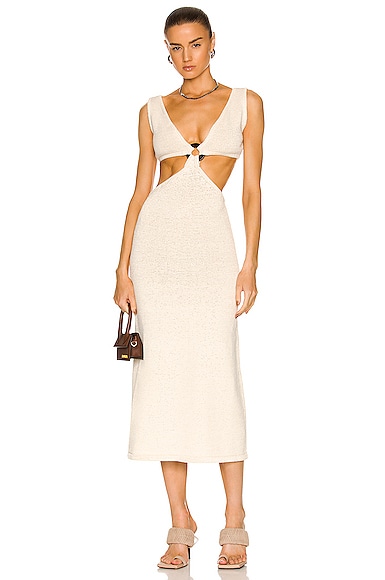 Cult Gaia Bank Knit Dress in White