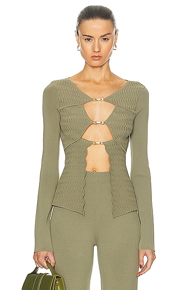 Troi Knit Top in Olive