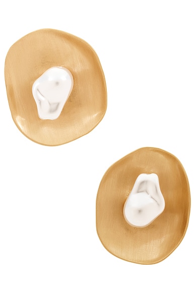 Marzia Earring in Matte Brass