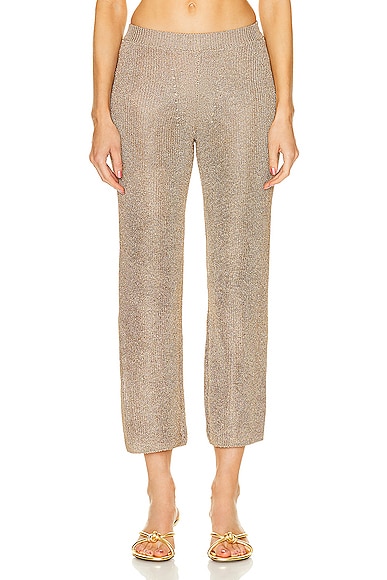 Cult Gaia Lawena Fit To Flare Knit Pant in Brown