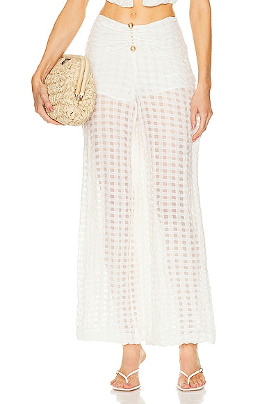 Cult Gaia Celyse Straight Trouser In Off White