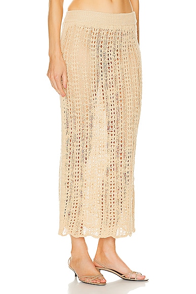 Shop Cult Gaia Dawson Crochet Coverup Skirt In Champagne