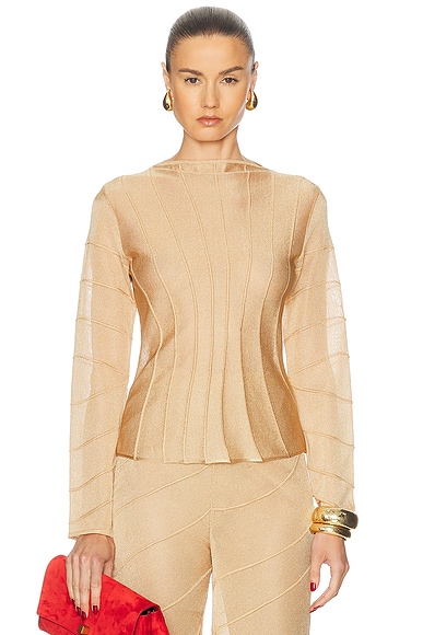 Cult Gaia Avril Knit Top in Tierra