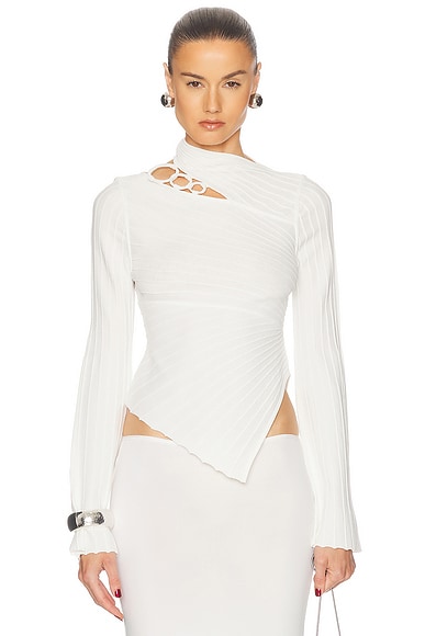 Cult Gaia Tayla Knit Top in Off White