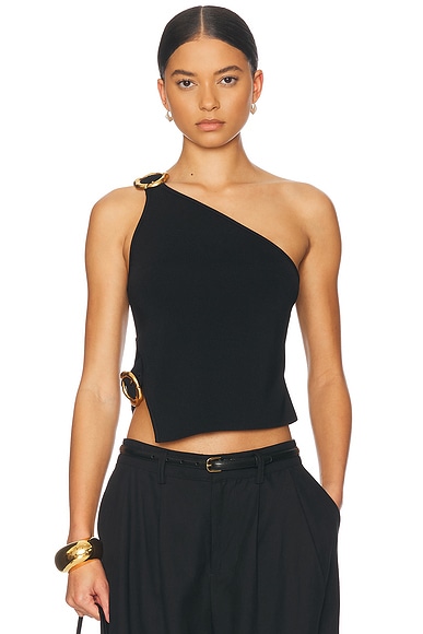 Cult Gaia Valeria Knit Top in Black