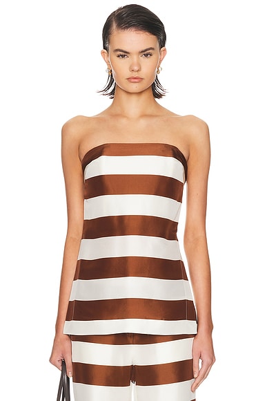 Cult Gaia Rhett Top in Large Saddle Stripe