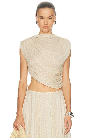 Cult Gaia Banksia Top in Sesame Multi