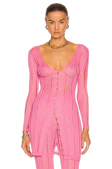 Cult Gaia Laila Knit Top in Pink