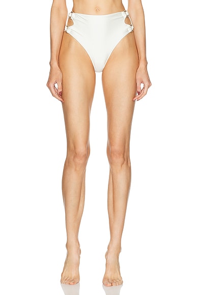 Cult Gaia Pisa Bikini Bottom in Off White
