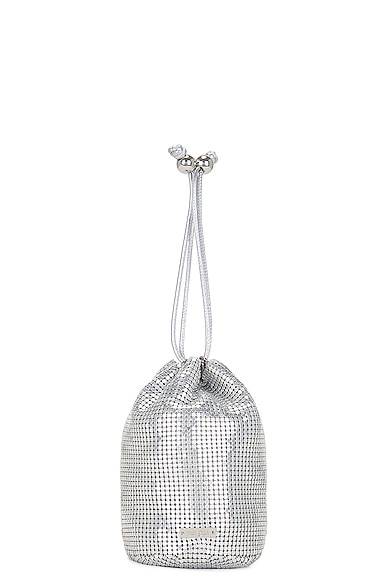 Cult Gaia Gypsum Wristlet Bag in Shiny Silver