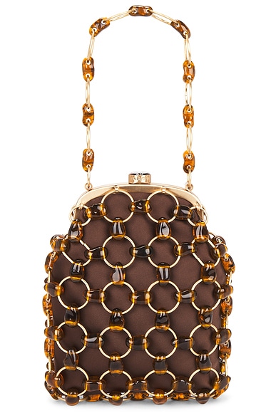 Cult Gaia Brielle Wrislet Bag in Caramel Tortoise