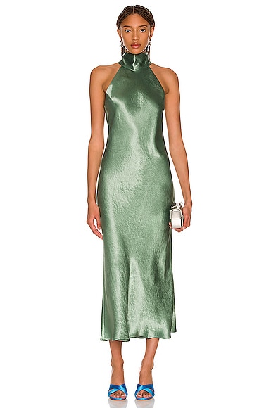 Galvan Cropped Sienna Dress In Sea Green Fwrd 5779